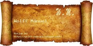 Wolff Mánuel névjegykártya